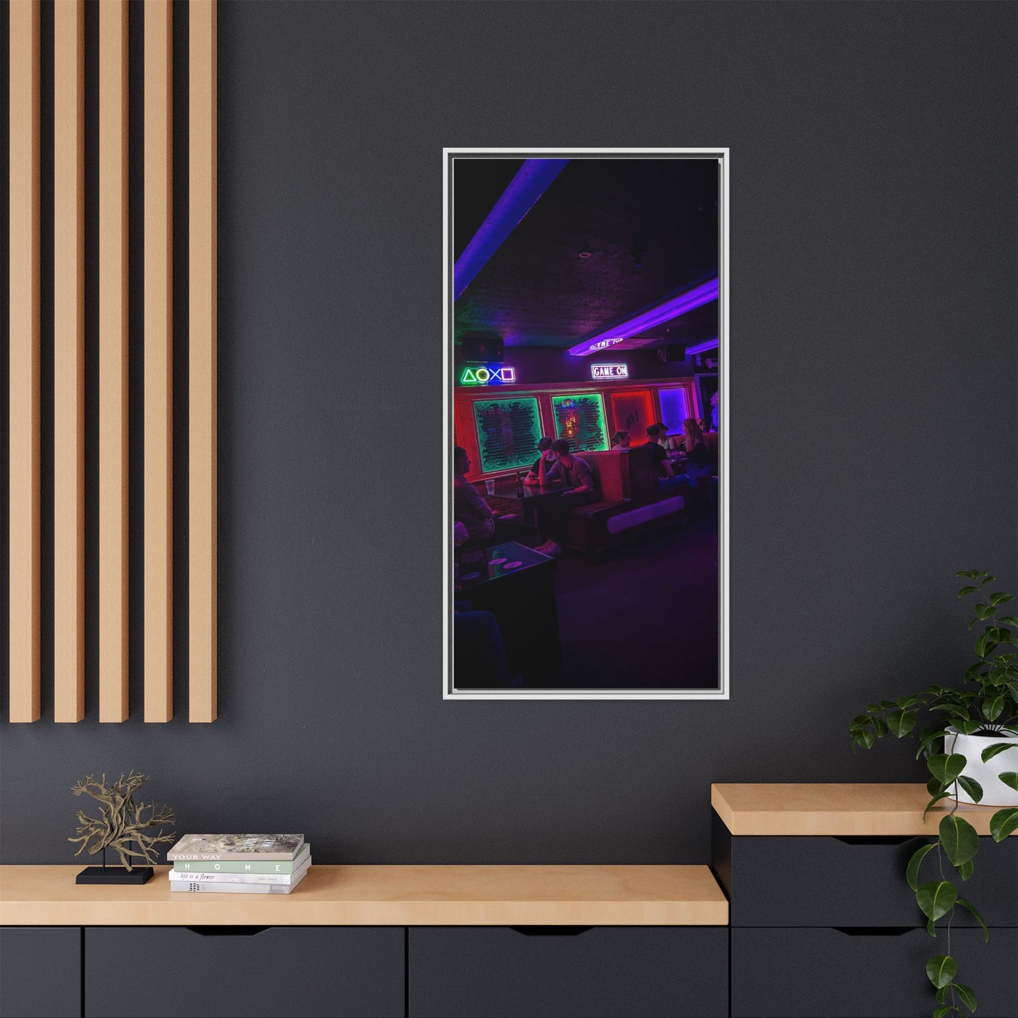 Mermaids Night Club Matte Canvas, Framed (Multi-color)
