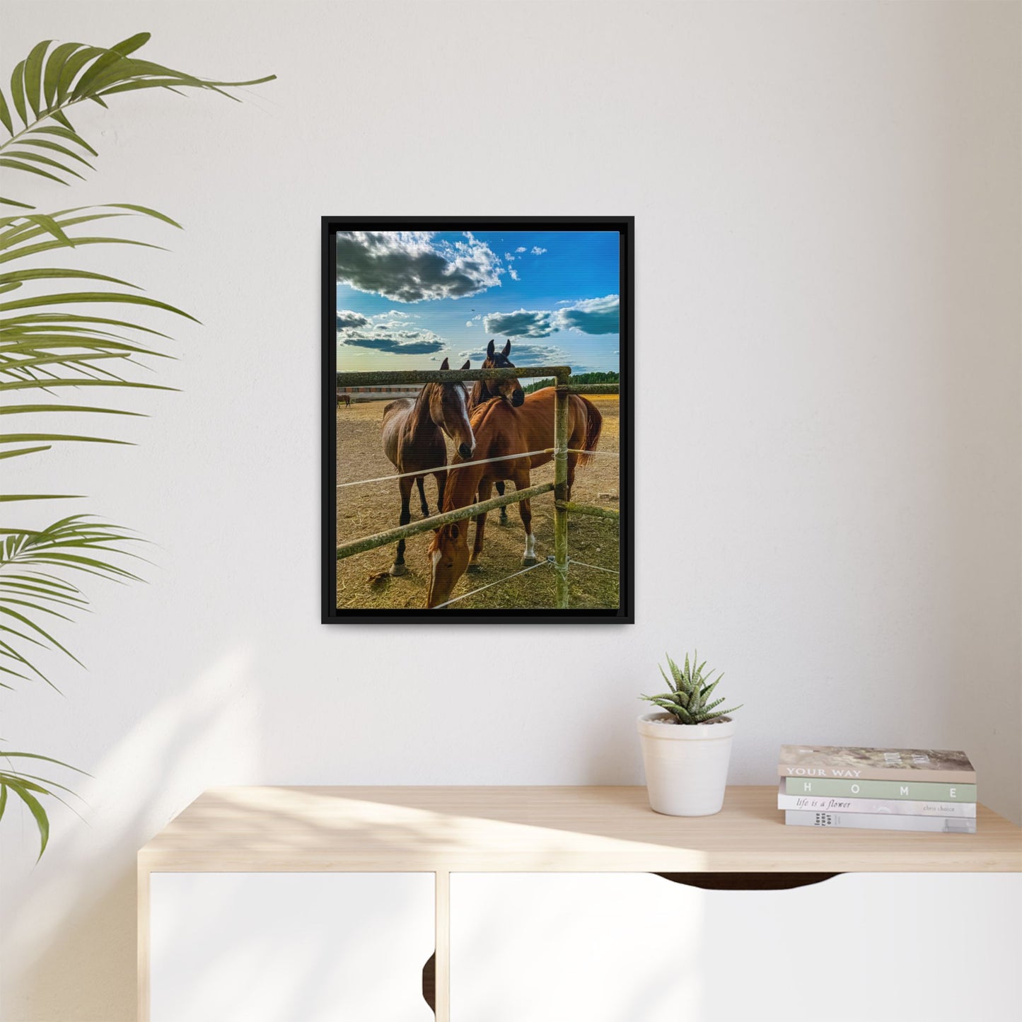 Horses Matte Canvas, Framed (Multi-color)