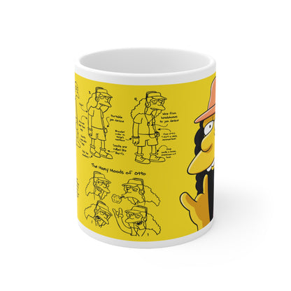 Cartoon-Inspired Ceramic Coffee Cup - Otto's Moods - Fun 11oz & 15oz Mugs