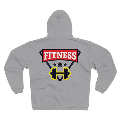 Fitness Motivation Unisex Hooded Zip Sweatshirt - Ideal for Workout Enthusiasts