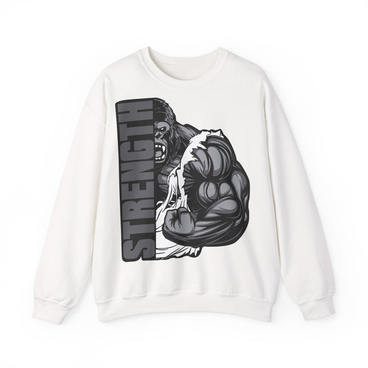 Strength Graphic Unisex Crewneck Sweatshirt White