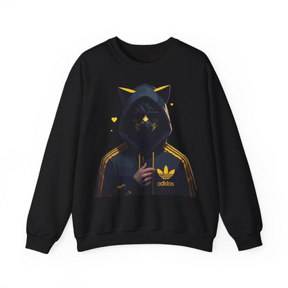 Graphic Unisex Heavy Blend™ Crewneck Sweatshirt - Cat Ears and Cool Vibes
