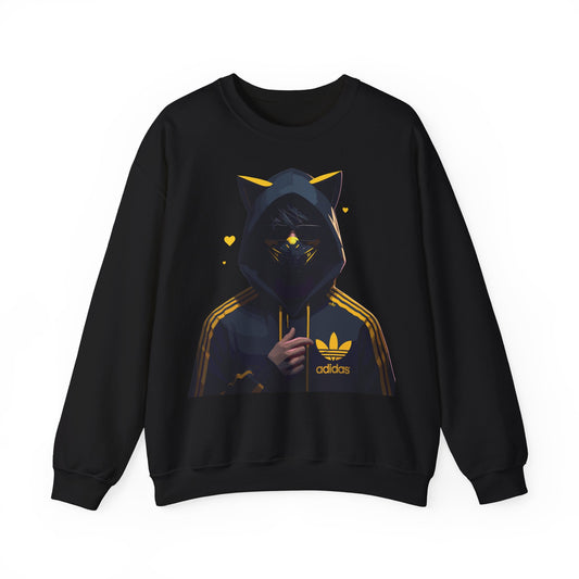 Graphic Unisex Heavy Blend™ Crewneck Sweatshirt - Cat Ears and Cool Vibes