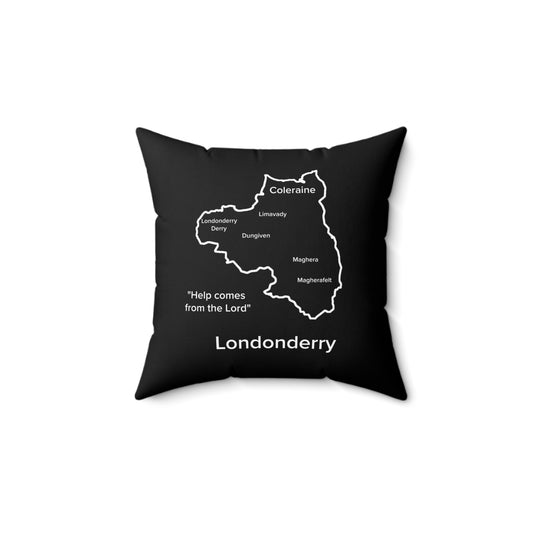 Londonderry Spun Polyester Square Pillow Black Edition 2 Sizes