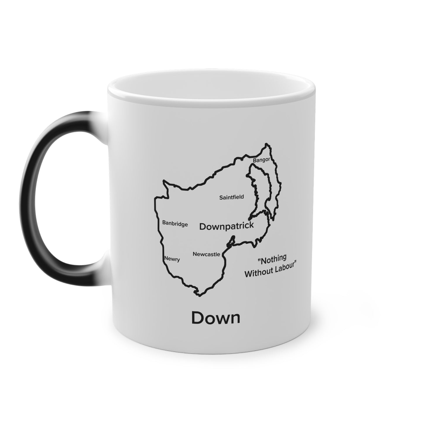 Down Magic Mug: Color - Changing Coffee Cup with Artistic Map Design