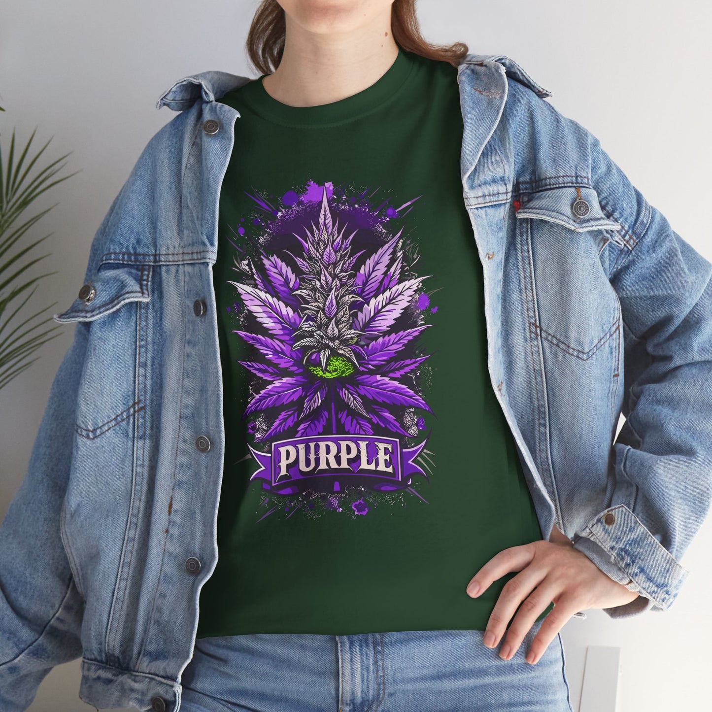Purple Cannabis Bud T-Shirt — Bold Psychedelic Marijuana Graphic Tee