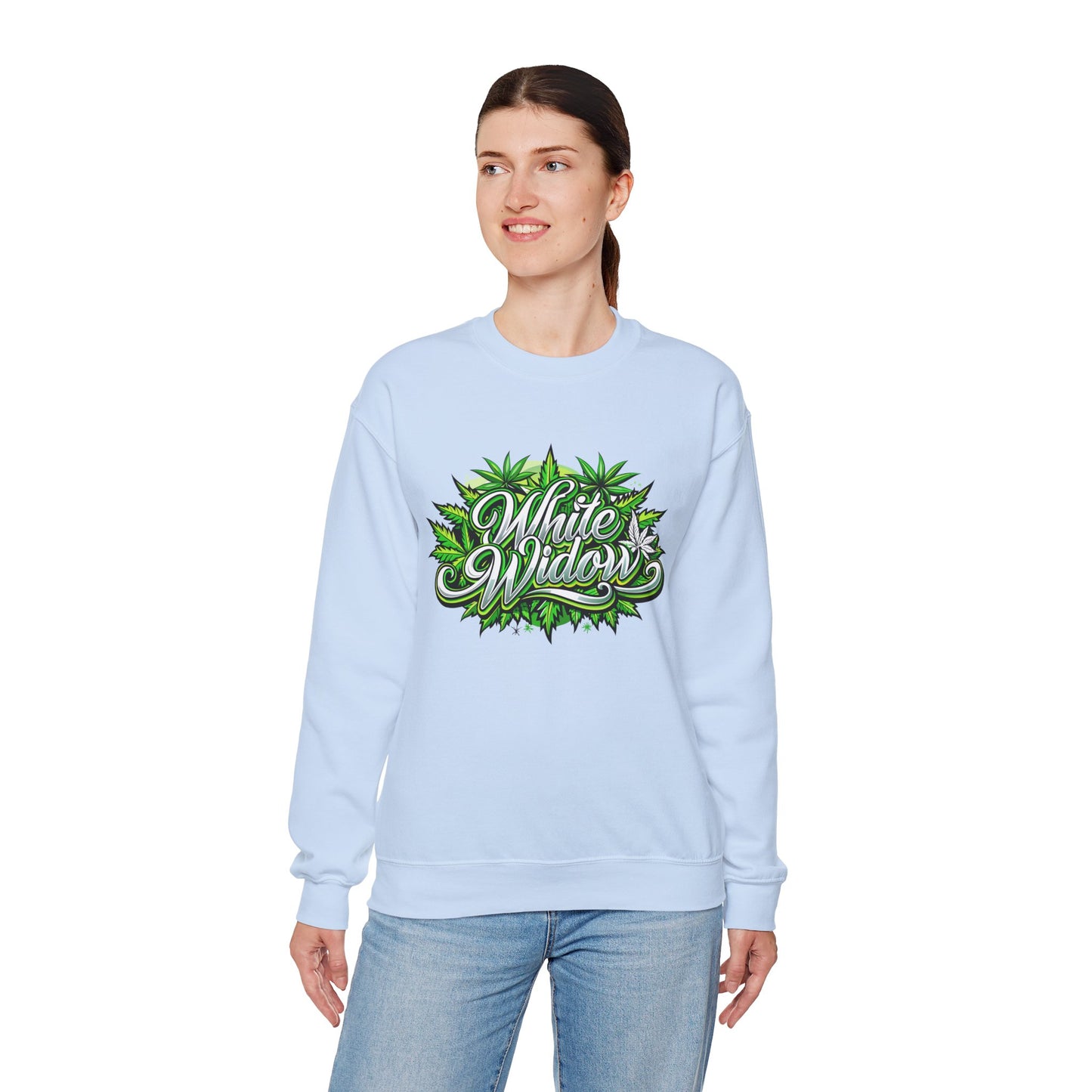 White Widow Graphic  — Cannabis Leaf Logo Sweatshirt