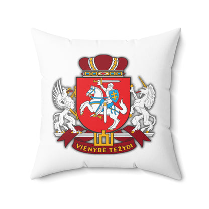 Heraldic Lithuania Square Pillow - Elegant Home Decor with VIENYBE TEZYDI Design