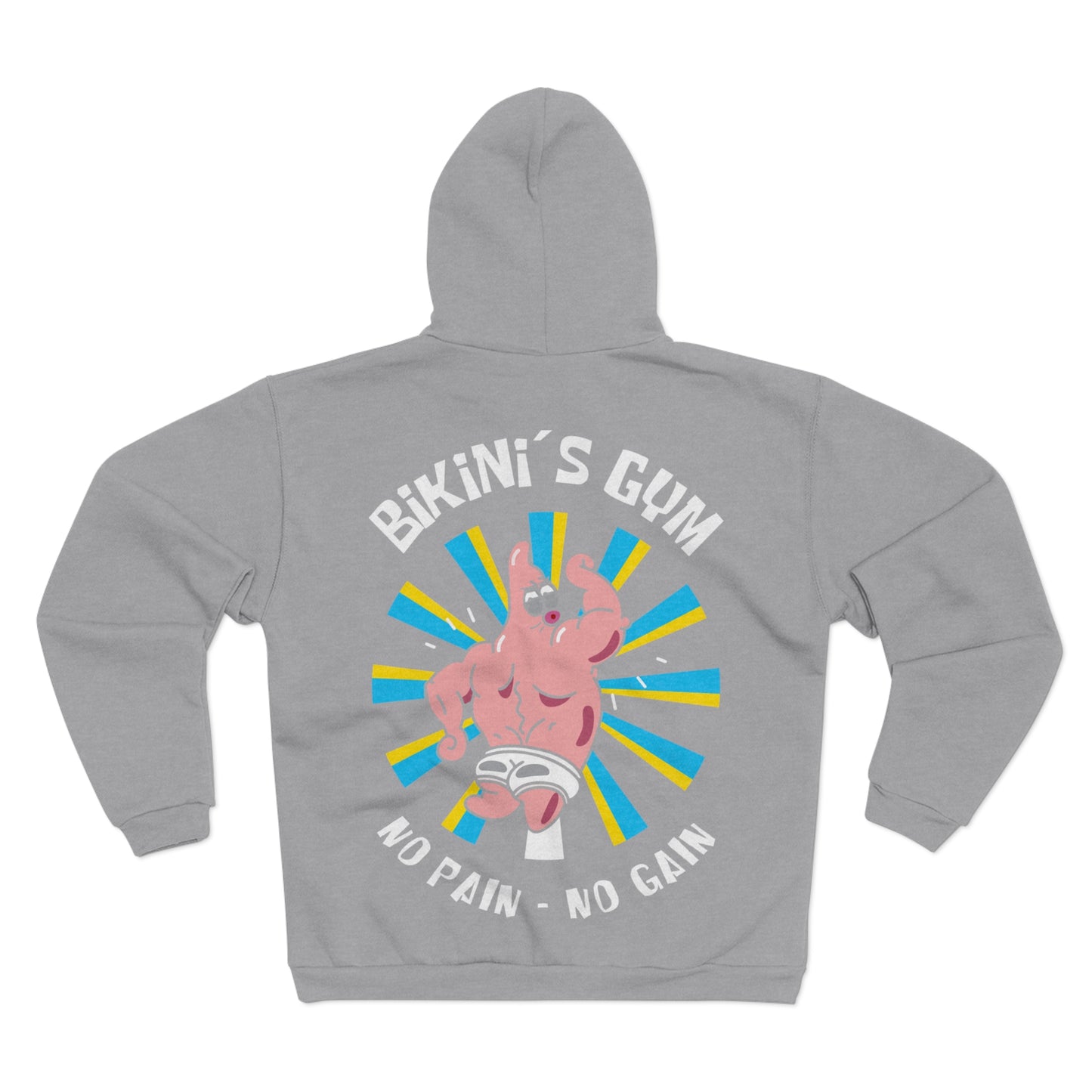 Funny Fitness Hoodie - 'Bikini's Gym - No Pain No Gain'
