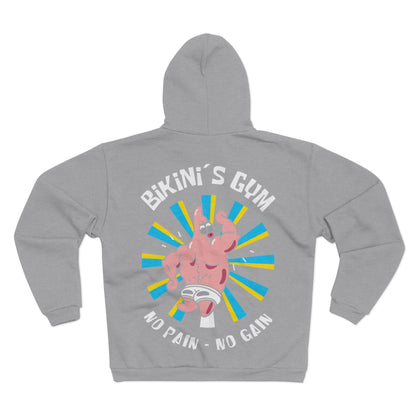 Funny Fitness Hoodie - 'Bikini's Gym - No Pain No Gain'