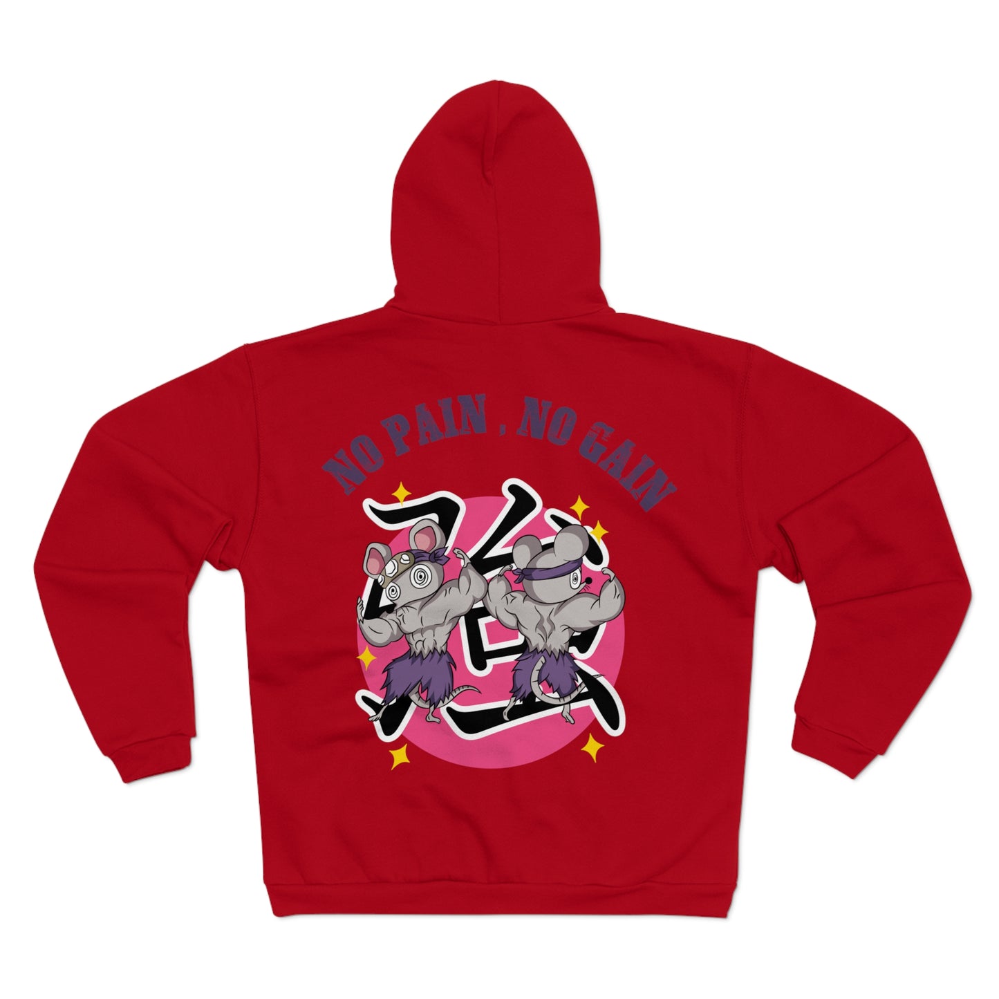 "No Pain No Gain"  Unisex Hooded Zip Sweatshirt - Motivational Fitness Hoodie for Gym Lovers