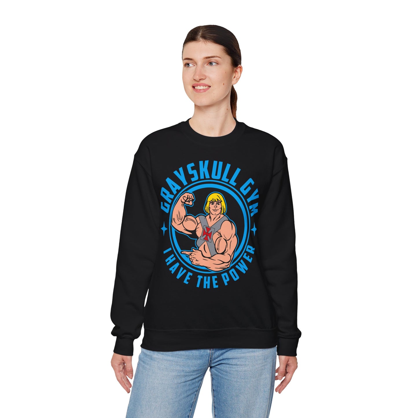 He-Man Inspired Gym Sweatshirt - "Grayskull Gym I Have The Power" Black