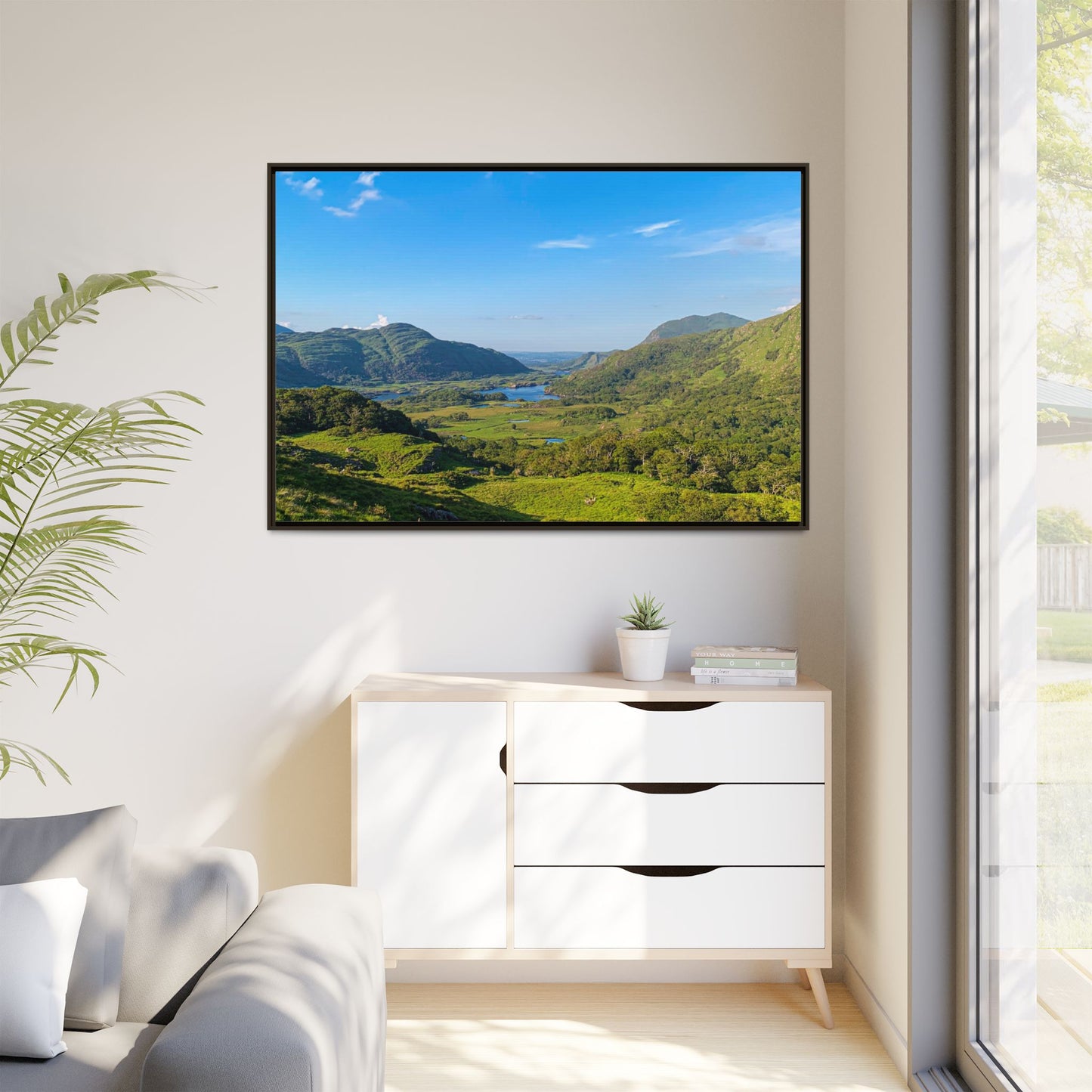 Ladies View Spring Matte Canvas, Framed (Multi-color)