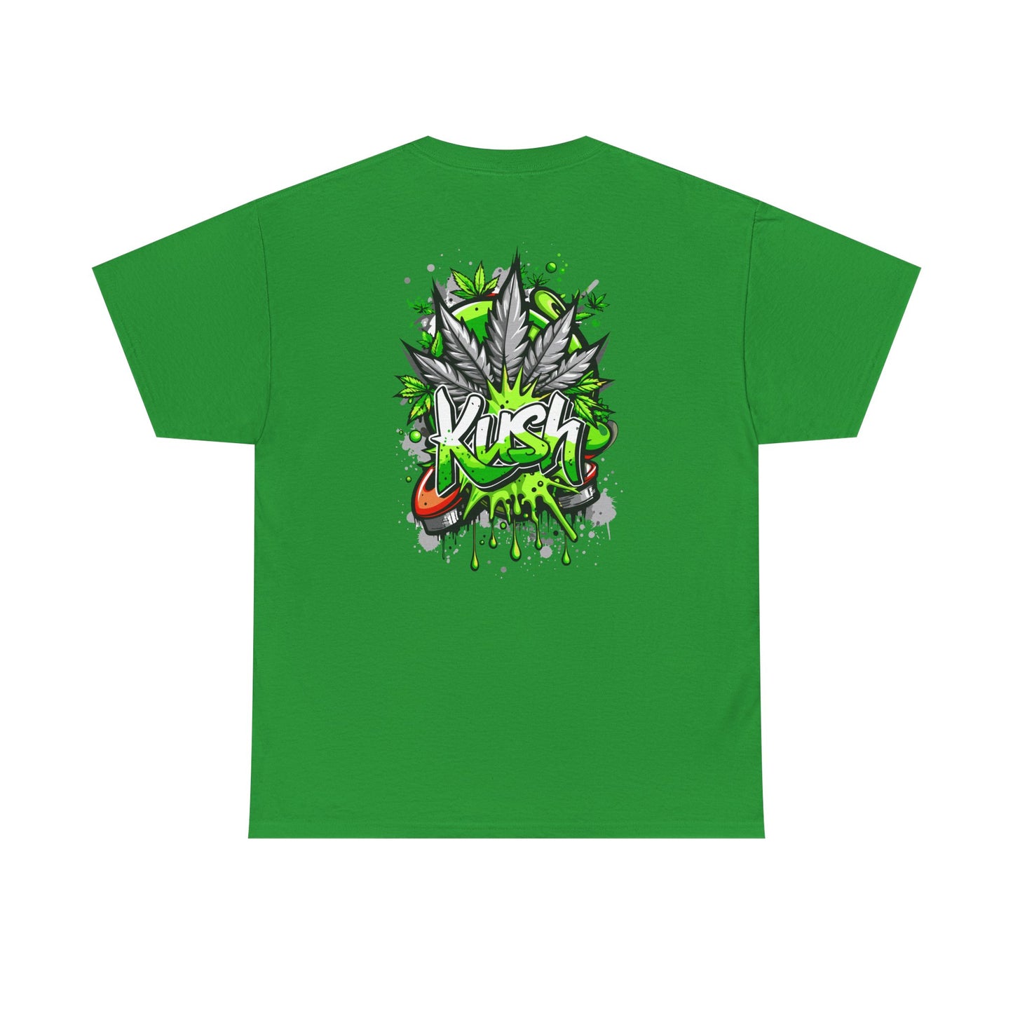 Kush Graffiti T-Shirt — Green Cannabis Leaf Street Art Tee