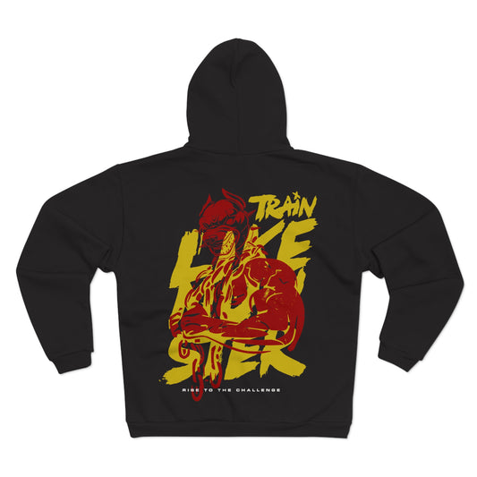 "Train Like a Beast" Unisex Hooded Zip Sweatshirt - Motivational Gym Apparel