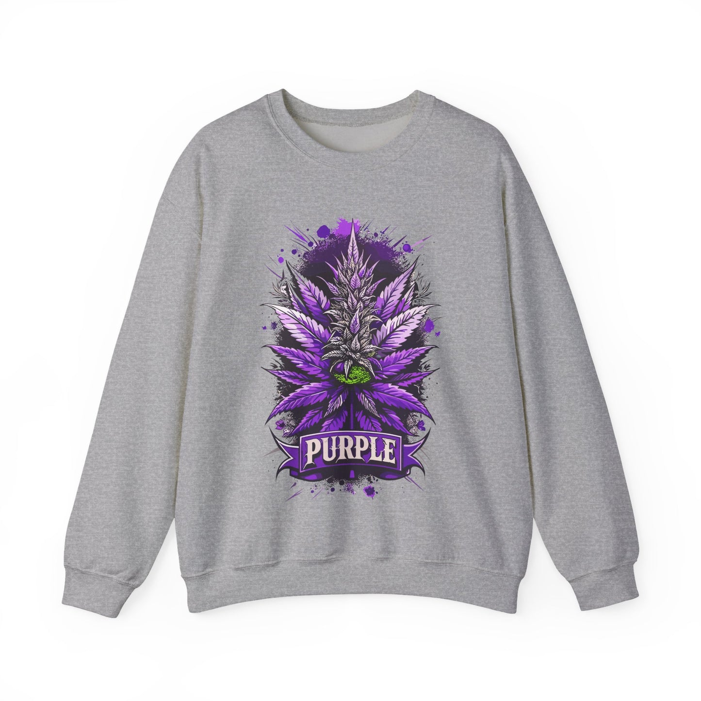 Purple Cannabis Bud Sweatshirt — Bold Psychedelic Marijuana Graphic