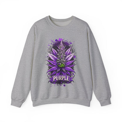 Purple Cannabis Bud Sweatshirt — Bold Psychedelic Marijuana Graphic