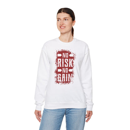 No Risk No Gain Crewneck Sweatshirt - Unisex Heavy Blend™ Motivational Sweatshirt for Athletes & Risk-Takers