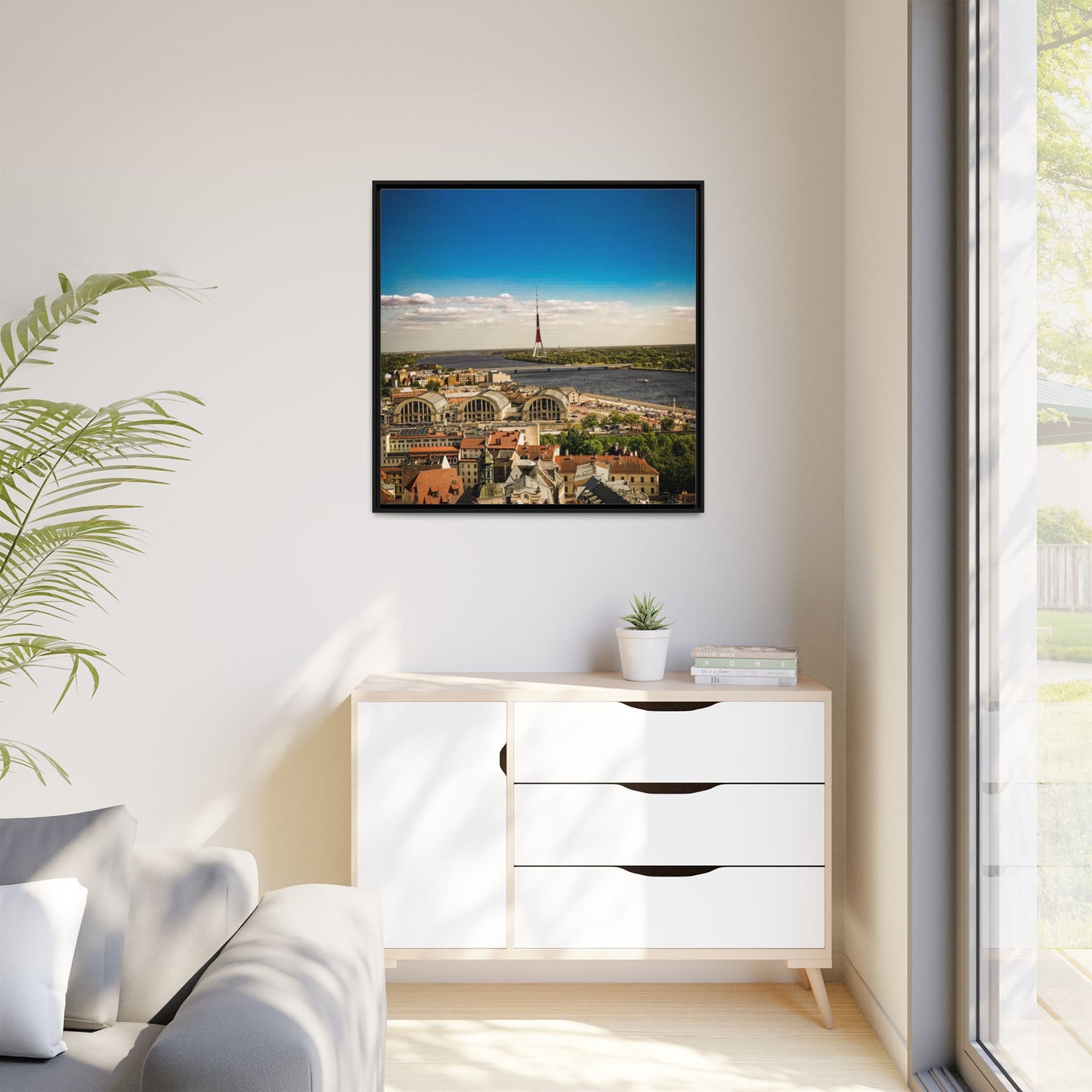 Riga TV Tower Matte Canvas, Framed (Multi-color)