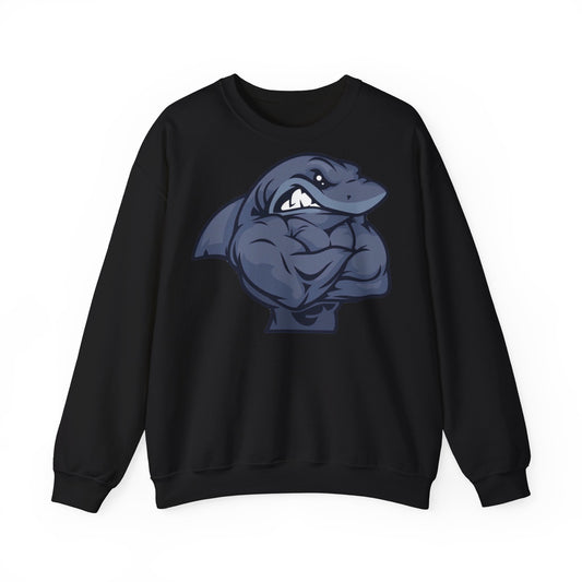 Muscle Shark Crewneck Sweatshirt - Unisex Heavy Blend™ | Perfect for Shark Lovers