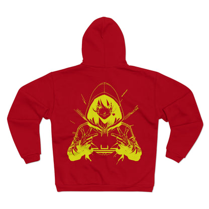 Yellow Guy Power Unisex Hooded Zip Sweatshirt