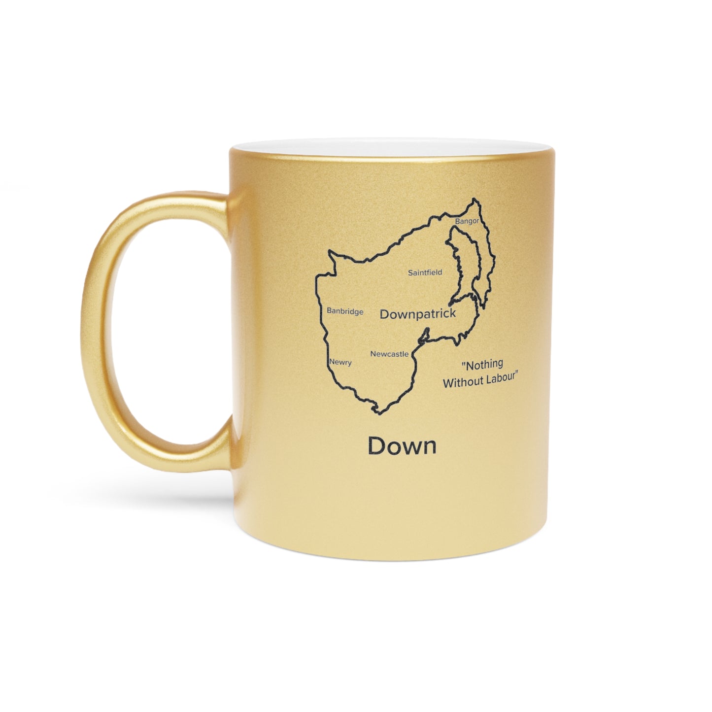 Down County Metallic Colour Mug - Silver/Gold - Perfect Gift for Coffee Lovers