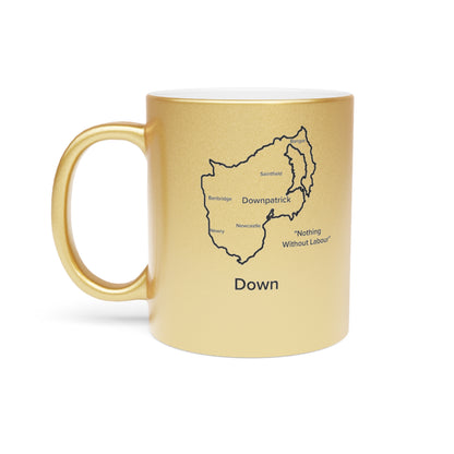 Down County Metallic Colour Mug - Silver/Gold - Perfect Gift for Coffee Lovers