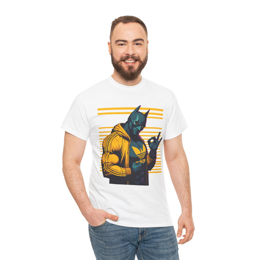 Retro Superhero Unisex Heavy Cotton Tee - Cool Graphic Tee for Casual Wear