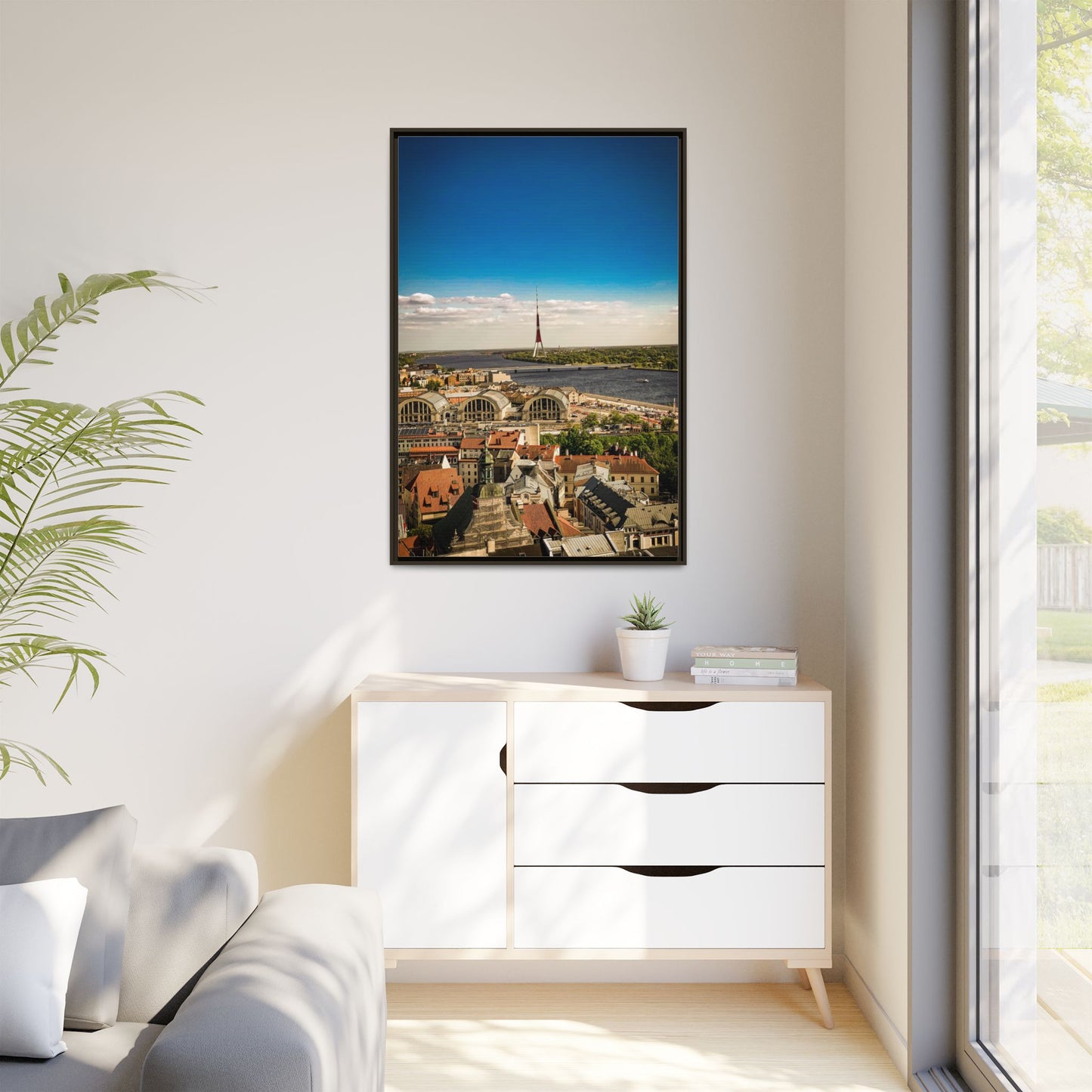 Riga TV Tower Matte Canvas, Framed (Multi-color)