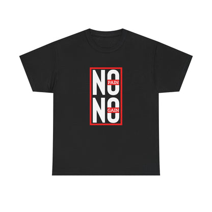 Unisex Heavy Cotton Tee - "No Pain No Gain" Motivational Fitness Shirt