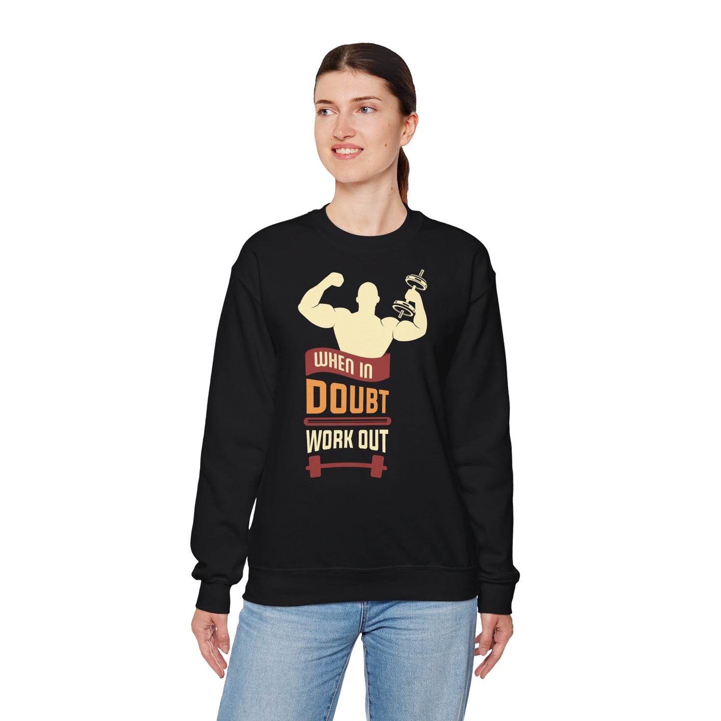 When In Doubt Workout Unisex Heavy Blend™ Crewneck Sweatshirt