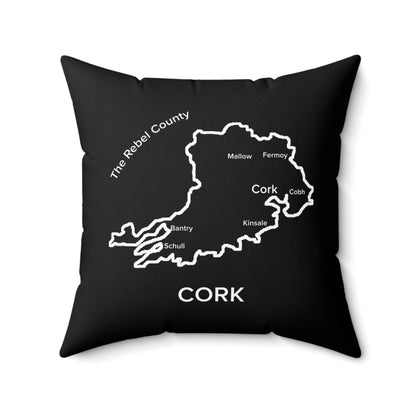 Cork Spun Polyester Square Pillow Black Edition 4 Sizes