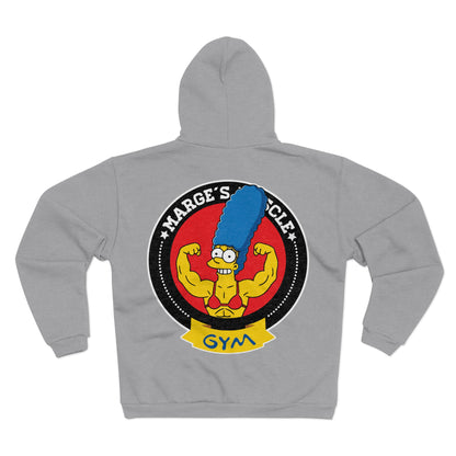 Marge's Muscle Gym Unisex Hooded Zip Sweatshirt - Funny Sweatshirt for Fitness Enthusiasts