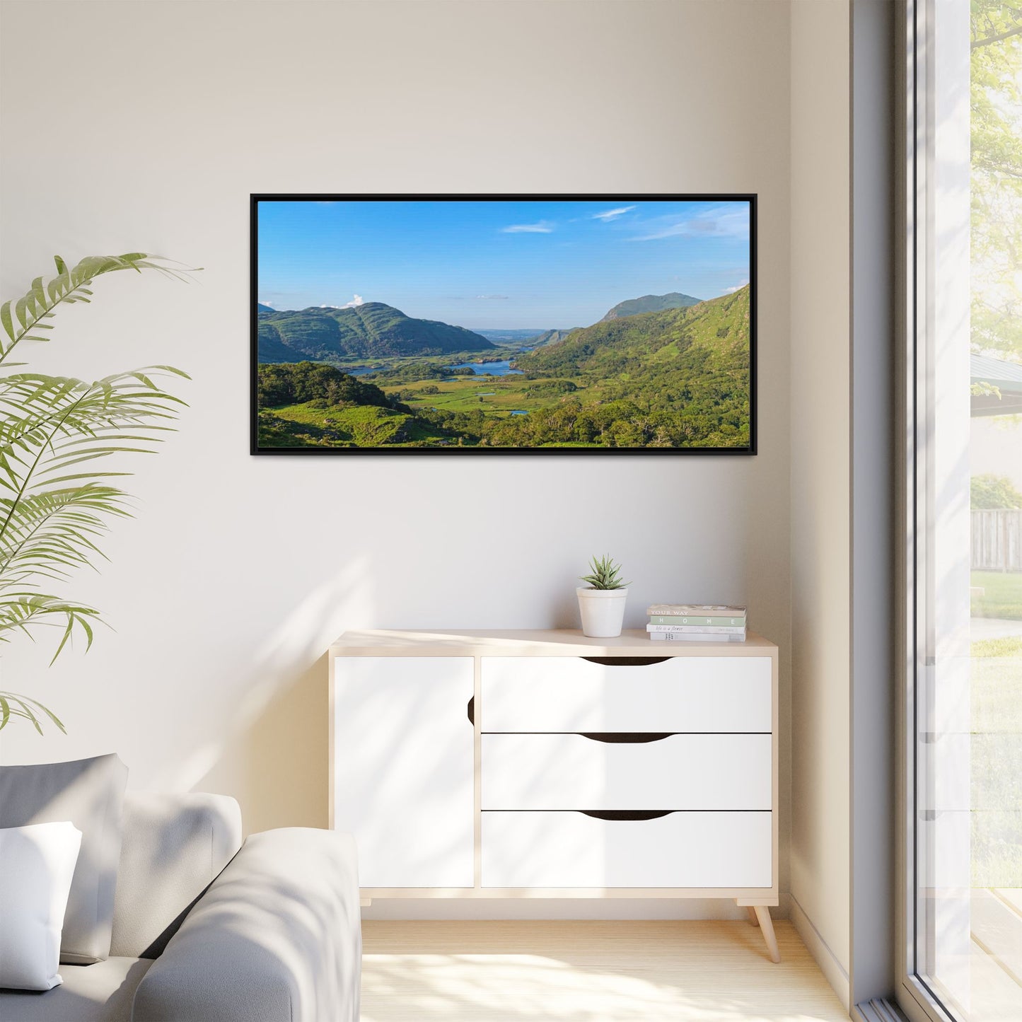 Ladies View Spring Matte Canvas, Framed (Multi-color)