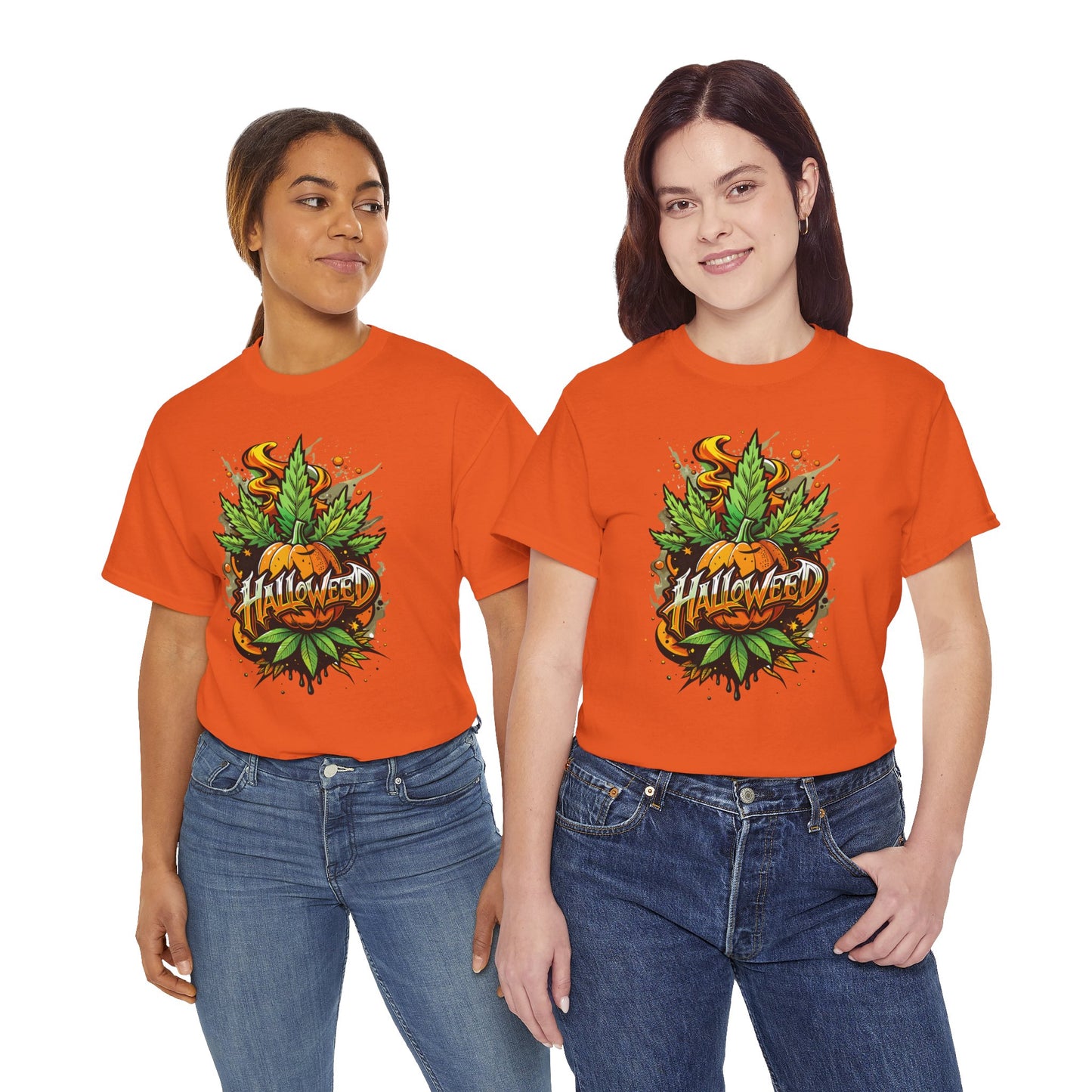 Hallowed Harvest Tee — Halloween Mask & Pumpkin Graphic T-Shirt