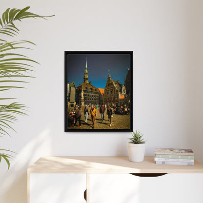 Riga Old Town Matte Canvas, Framed (Multi-color)