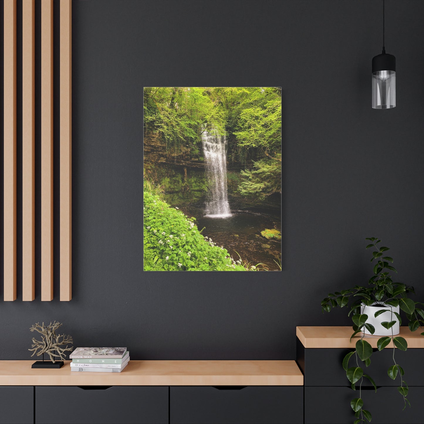 Glacer Waterfall Matte Canvas, Stretched, 1.25"