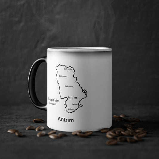 Antrim Magic Mug: Color - Changing Coffee Cup with Artistic Map Design