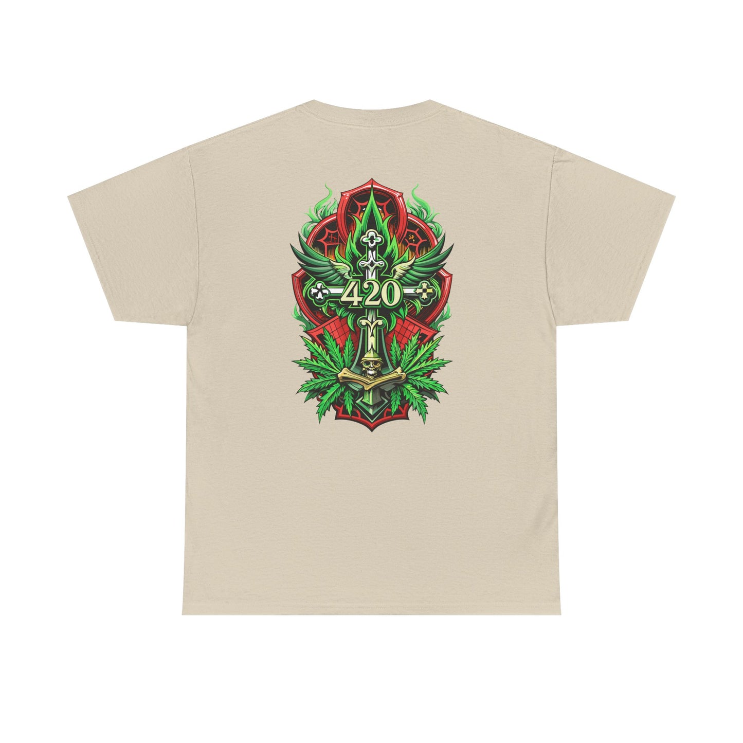 420 Cannabis Shield T-Shirt – Marijuana Leaf Stoner Graphic Tee