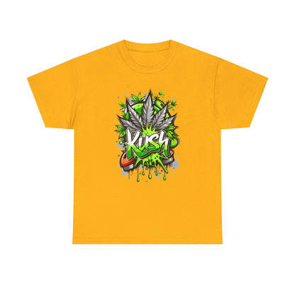 Kush Graffiti T-Shirt — Green Cannabis Leaf Street Art Tee