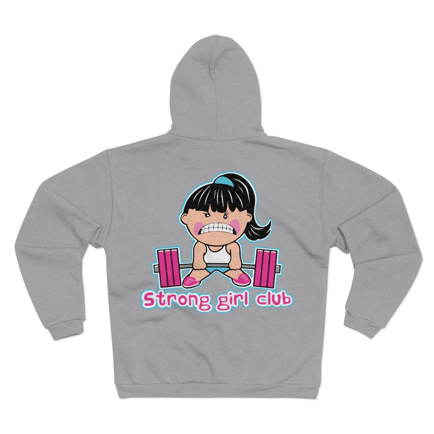 Strong Girl Club Unisex Hooded Zip Sweatshirt - Empowering Workout Hoodie