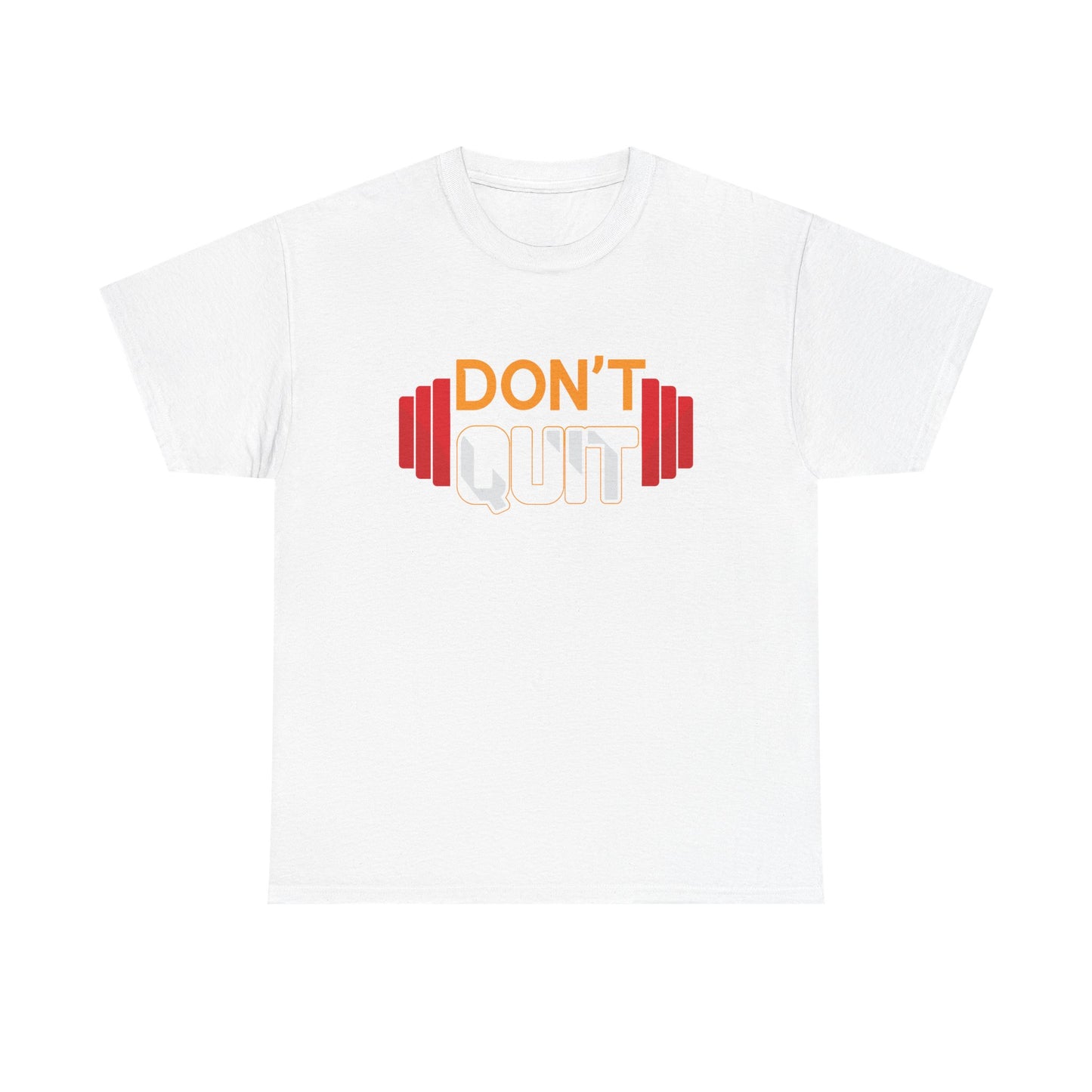 Unisex Heavy Cotton Tee - Motivational Fitness Shirt "Don't Quit"