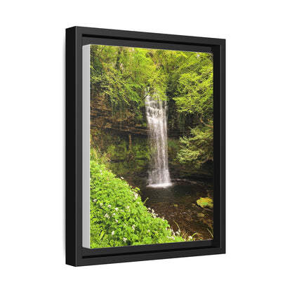 Glacer Waterfall Matte Canvas, Framed (Multi-color)