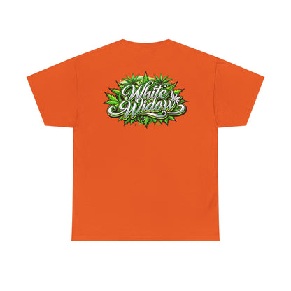 White Widow Graphic Tee — Cannabis Leaf Logo T-Shirt