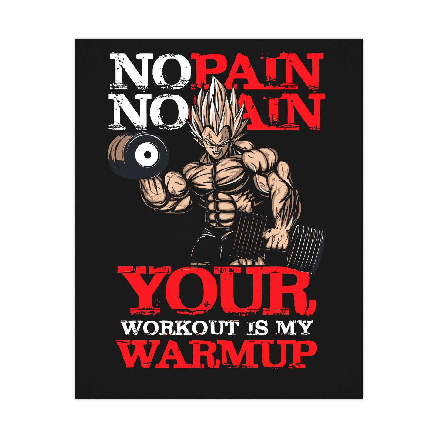 Motivational Workout Wall Art - No Pain No Gain Poster for Fitness Enthusiasts