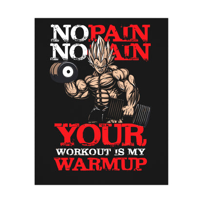 Motivational Workout Wall Art - No Pain No Gain Poster for Fitness Enthusiasts