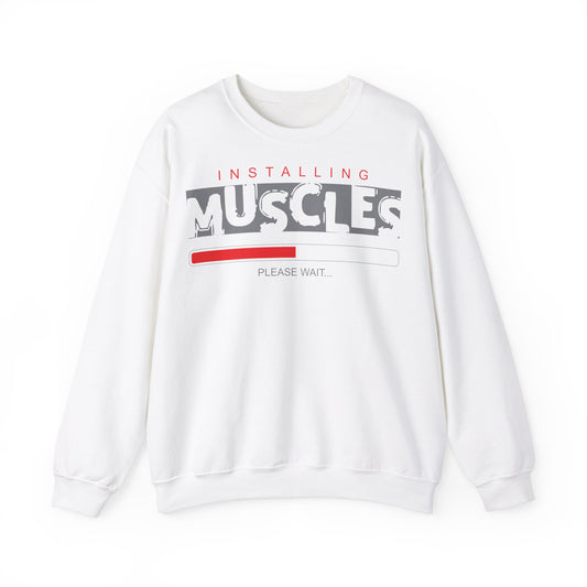 Installing Muscles Sweatshirt - Unisex Heavy Blend Crewneck for Fitness Enthusiasts