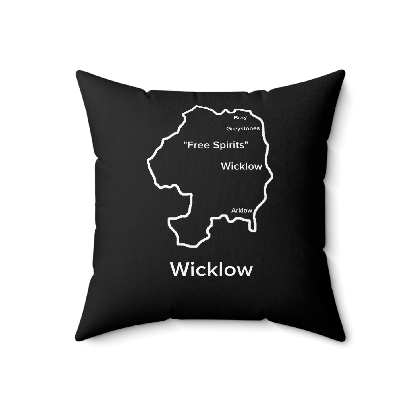 Wicklow Spun Polyester Square Pillow Black Edition 4 Sizes