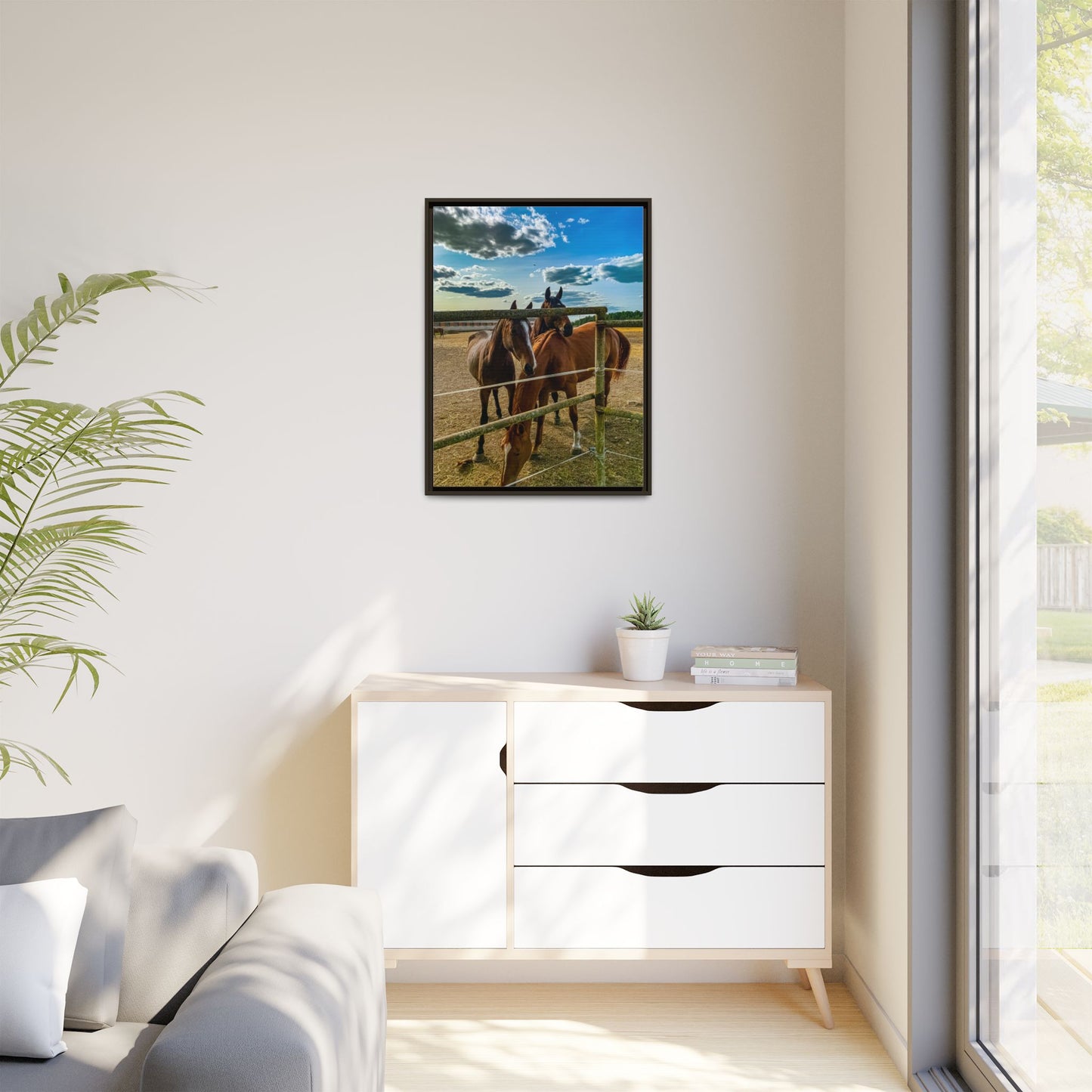 Horses Matte Canvas, Framed (Multi-color)