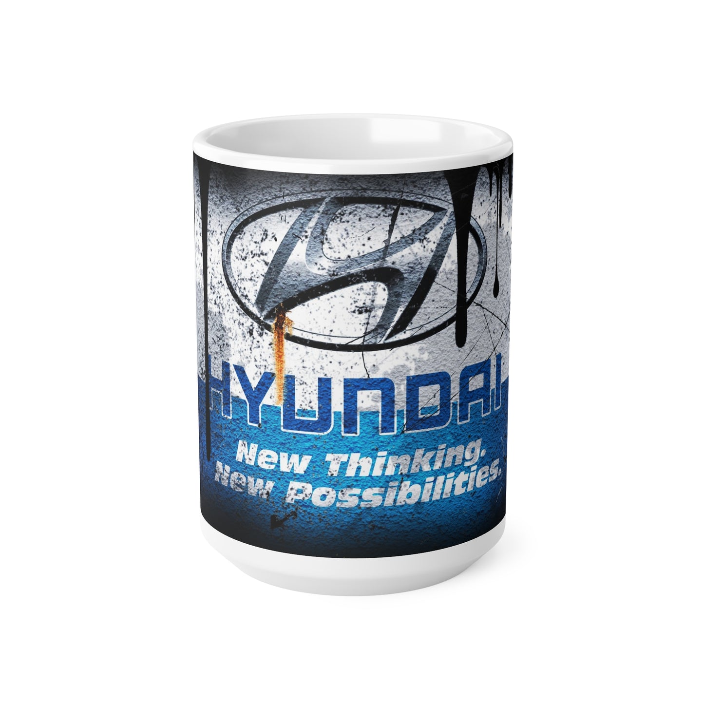 Hyundai-Inspired Ceramic Coffee Cups - 11oz & 15oz - "New Thinking, New Possibilities" Design